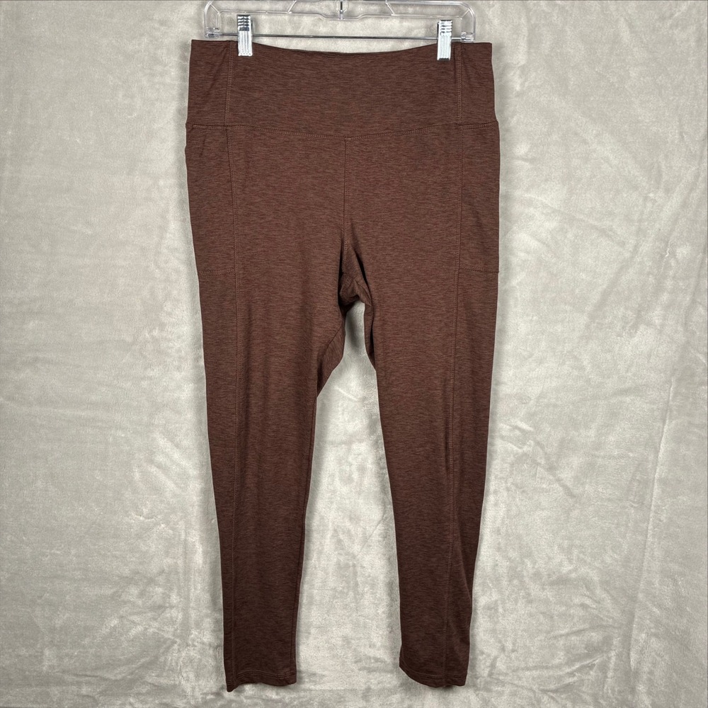 Athleta Salutation Stash Pocket II 7/8 Tight Mahogany Brown Heather Leggings L